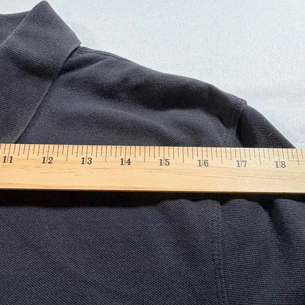 Banana Republic Polo Shirt Mens XL Tall Black Tan Striped Cotton Stretch Pique